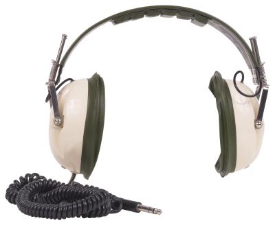 Over-the-ear headphones with curly cords are still popular.