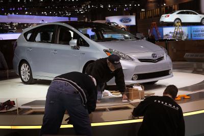 Hook your iPod up to the Toyota Prius deck and listen to your own playlists.