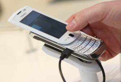 The keyboard on the BlackBerry Torch is reached by sliding the screen up.