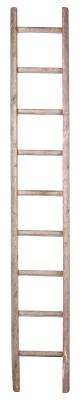 Weather-treat a wooden ladder with wood stain.